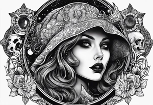 death and beauty, Eldridge horror, astrology scene tattoo idea