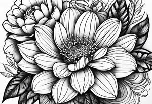 Neotraditional flowers tattoo idea