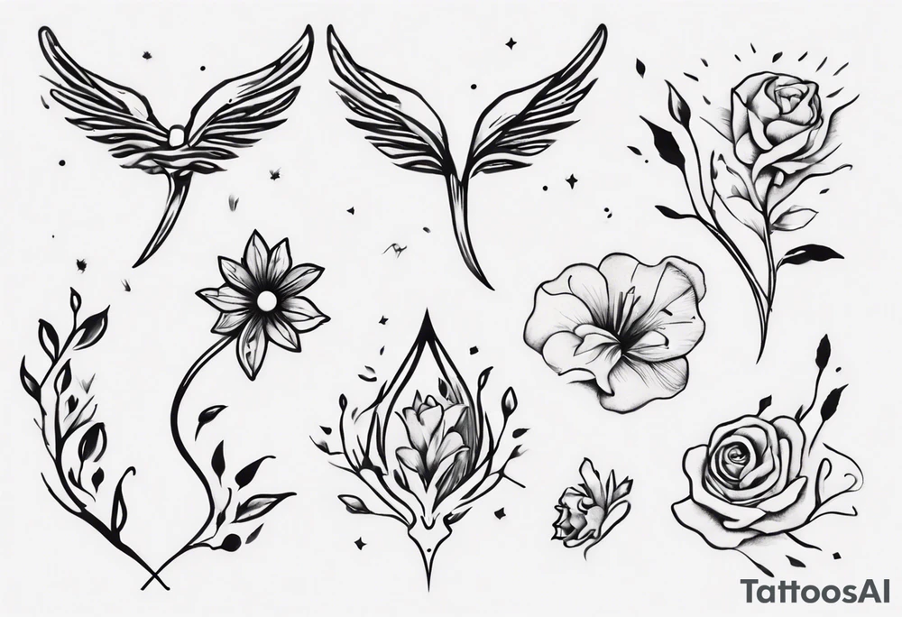 Design a minimalistic tattoo that visually interprets the line 'tread softly because you tread on my dreams' from Keats' poem. tattoo idea