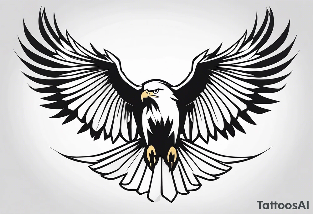 bald eagle with its wings spread, very simple line design tattoo idea bald eagle with its wings spread, very simple line design tattoo idea