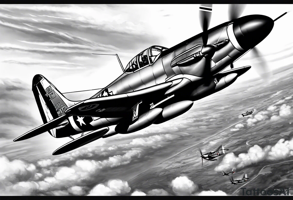 Red Tails African American Air Force sleeve tattoo idea