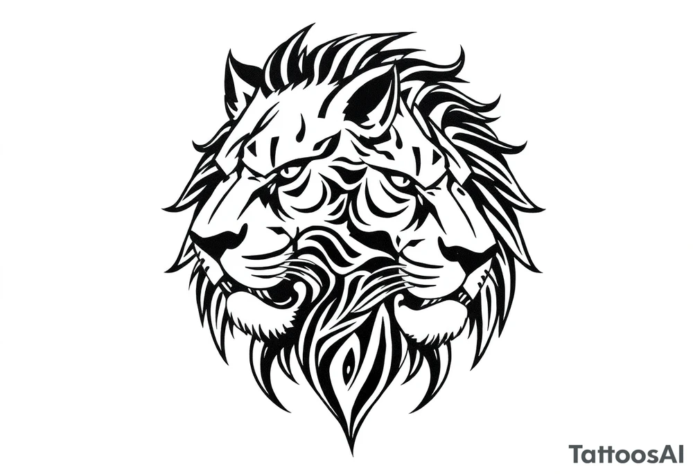powerful majestic lion, close-up tattoo idea