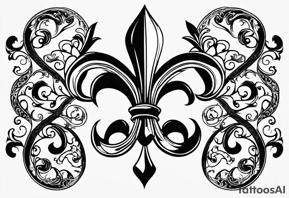 Fleur de lis with designs inside tattoo idea