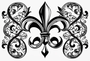 Fleur de lis with designs inside tattoo idea