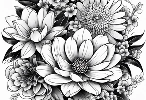 traditional Japanese flowers, whole sleeve tattoo idea