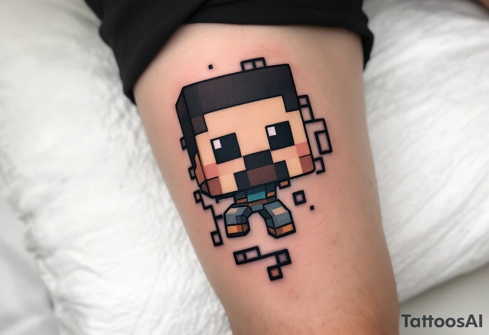 Small Minecraft Steve tattoo tattoo idea