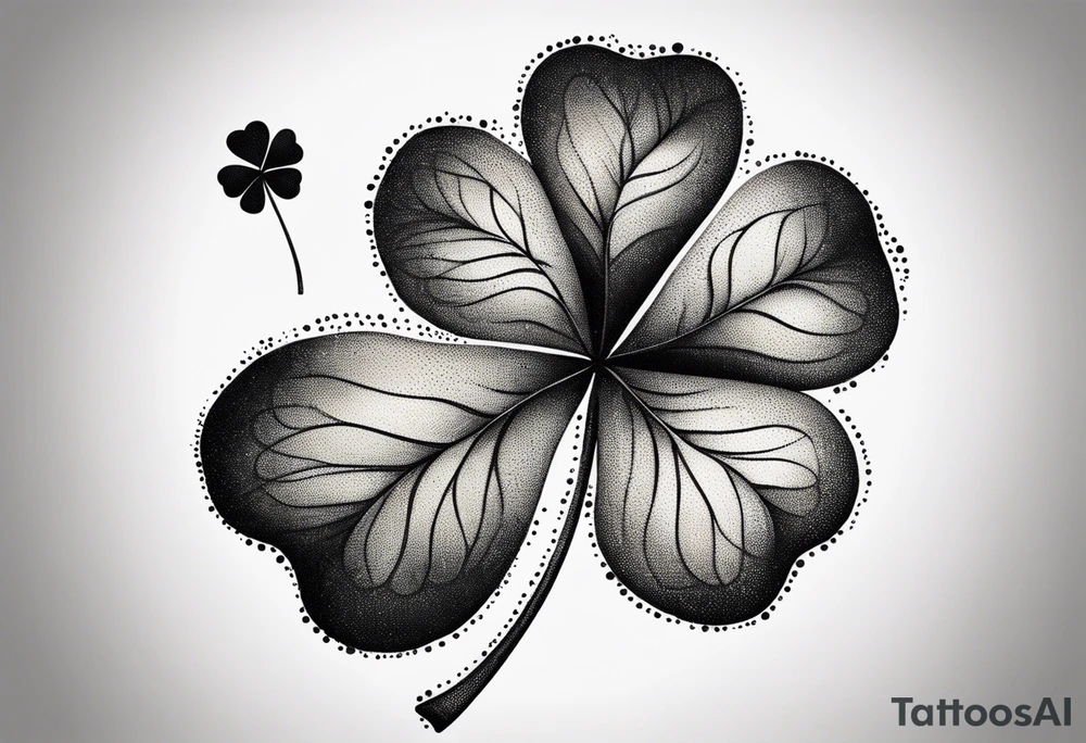 a single three leaf clover with vine tattoo idea