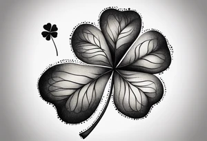 a single three leaf clover with vine tattoo idea