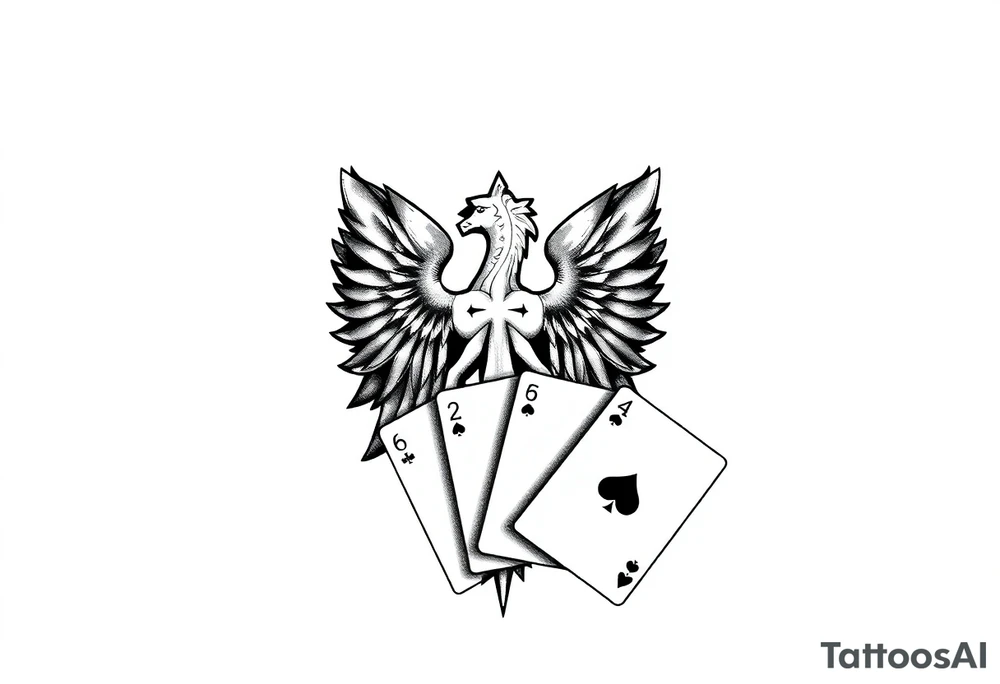 Poland symbol and poker cards Add casino money to it. tattoo idea