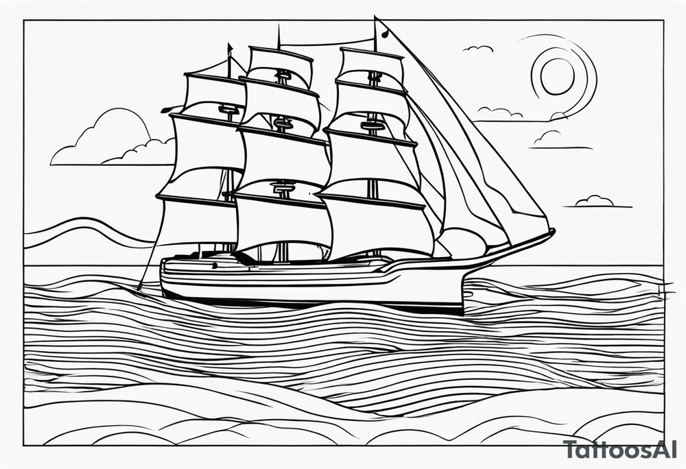 Minimalist flagship tattoo tattoo idea