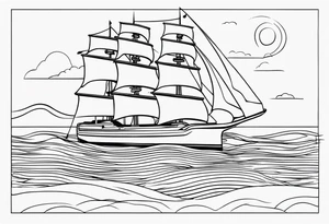 Minimalist flagship tattoo tattoo idea