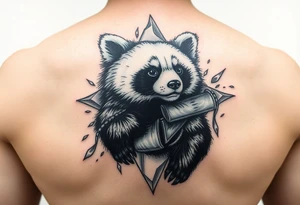 Trash panda dumpster fire tattoo idea