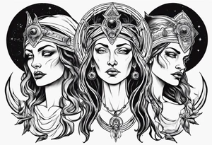 The High Priestesses. Hecate, Artemis and Selene. tattoo idea