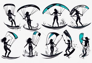 Kiteboarding girl tricks tattoo idea