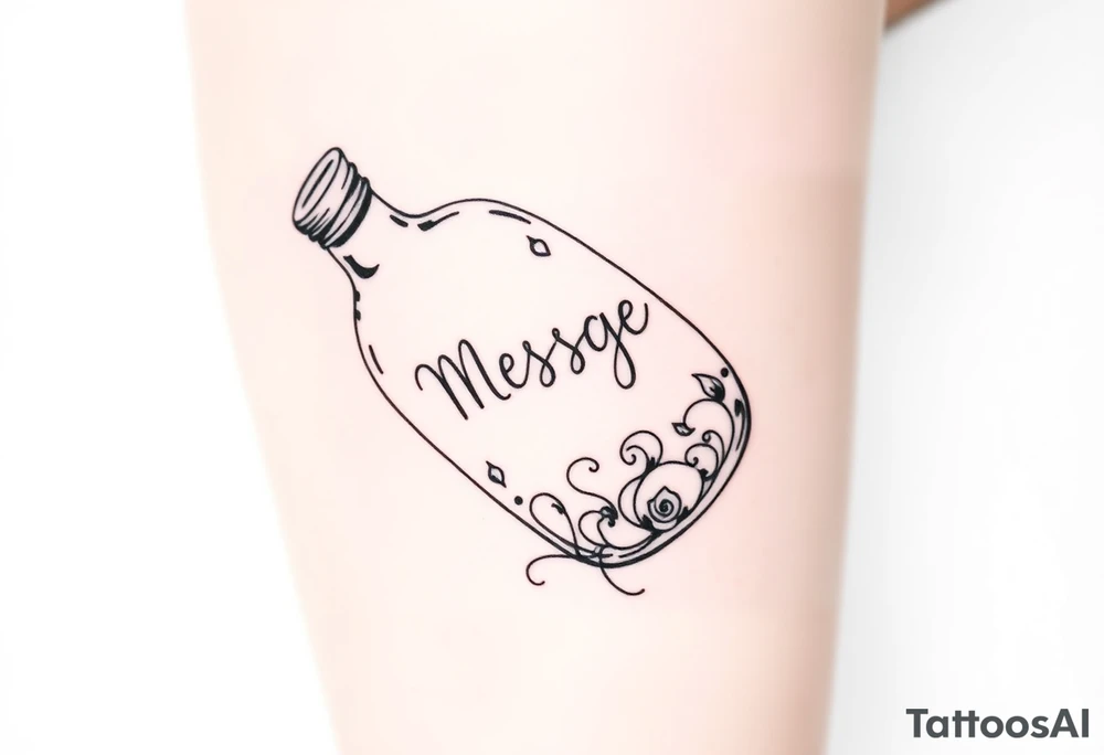 Message in a bottle tattoo idea