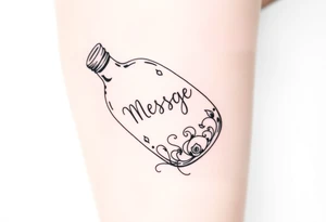 Message in a bottle tattoo idea