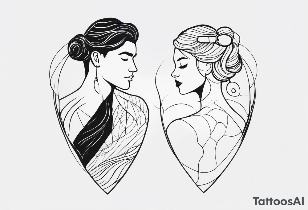 Male and female matching 2 separate tattoos . Water related. tattoo idea