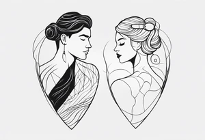 Male and female matching 2 separate tattoos . Water related. tattoo idea