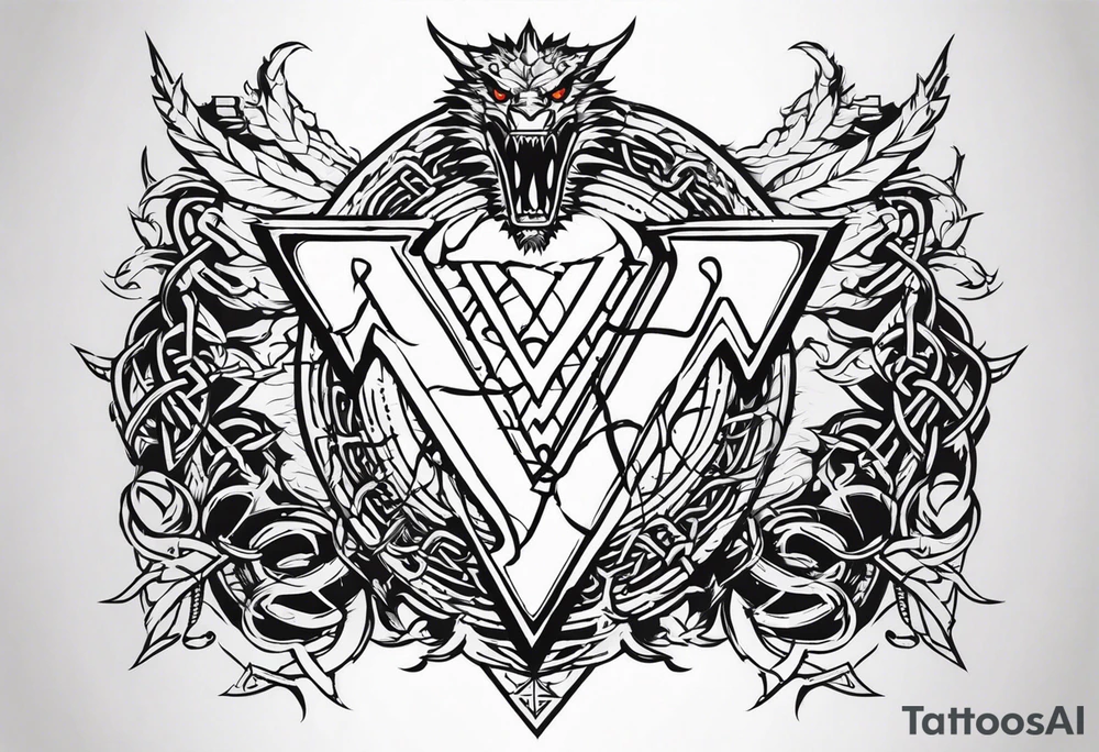 Valhalla sword shield dragon axe Valknut barbed wire chains fire tattoo idea Valhalla sword shield dragon axe Valknut barbed wire chains fire tattoo idea