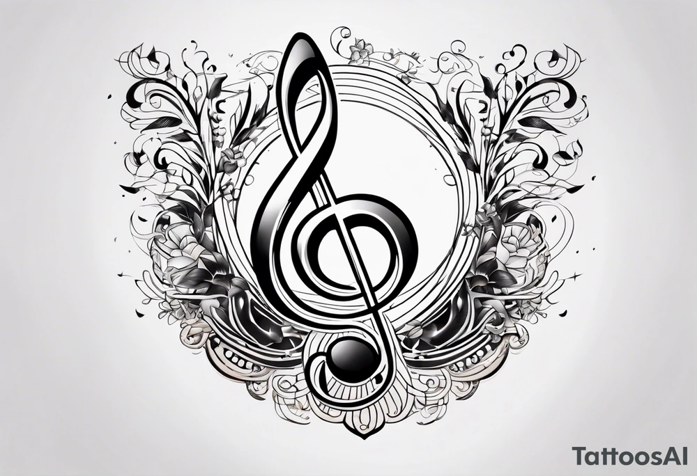 Note de musique, clef de sol tattoo idea
