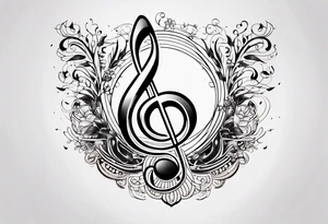 Note de musique, clef de sol tattoo idea