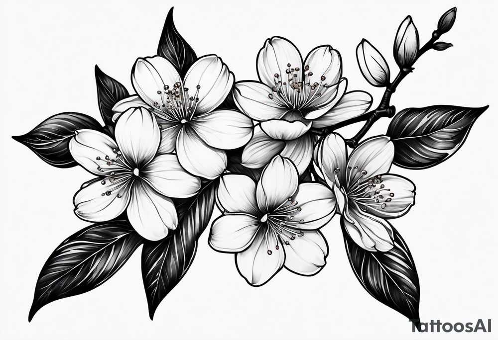 Cherry blossom leaf tattoo idea