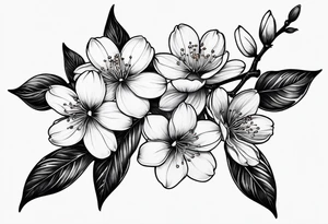 Cherry blossom leaf tattoo idea