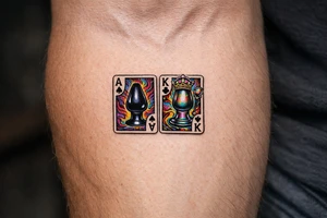 poker cards, ace king of butt plugs tattoo idea