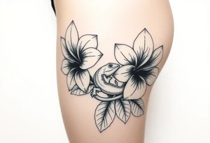 Tropical austrailian flowers with hidden gecko tattoo idea