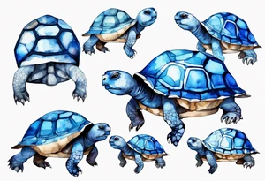 a blue tortoise with a furry face tattoo idea