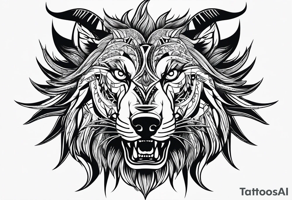 lobo black tattoo idea