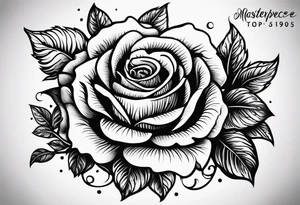 Rose and the inscription 1995 below tattoo idea