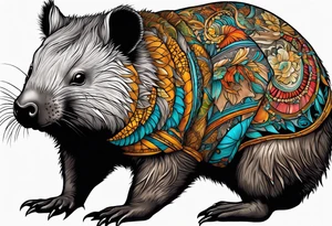 Wombat with a Platypus, an Echidna & a Sugar Glider tattoo idea