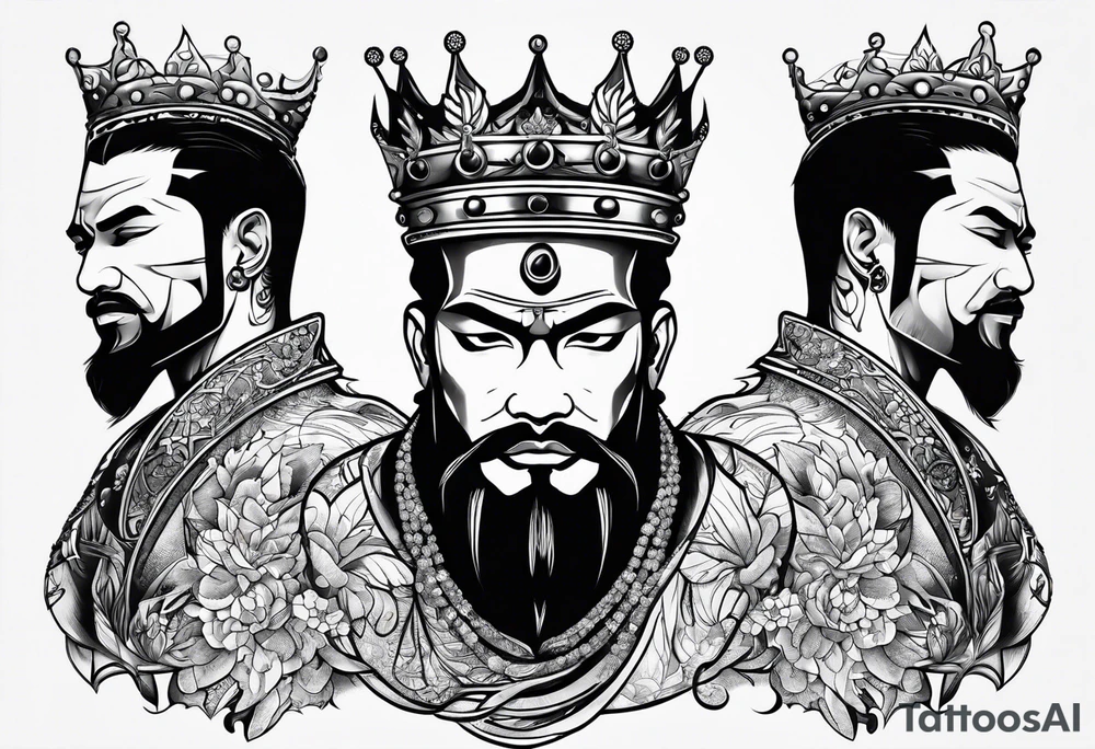 King Saez across the back tattoo idea