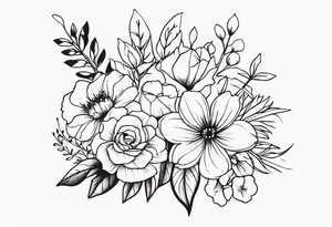 Floral bouquet tattoo idea