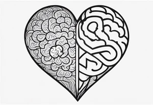 Picture of a heart and brain to represent oneself tattoo idea