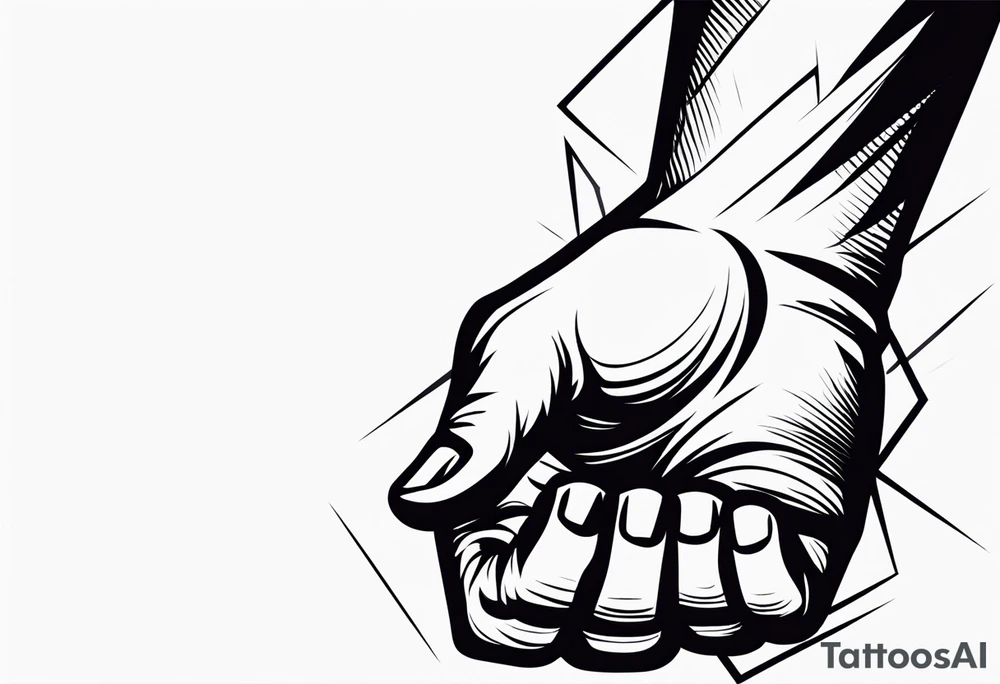 A clenched fist on the back using negative space techniques tattoo idea A clenched fist on the back using negative space techniques tattoo idea