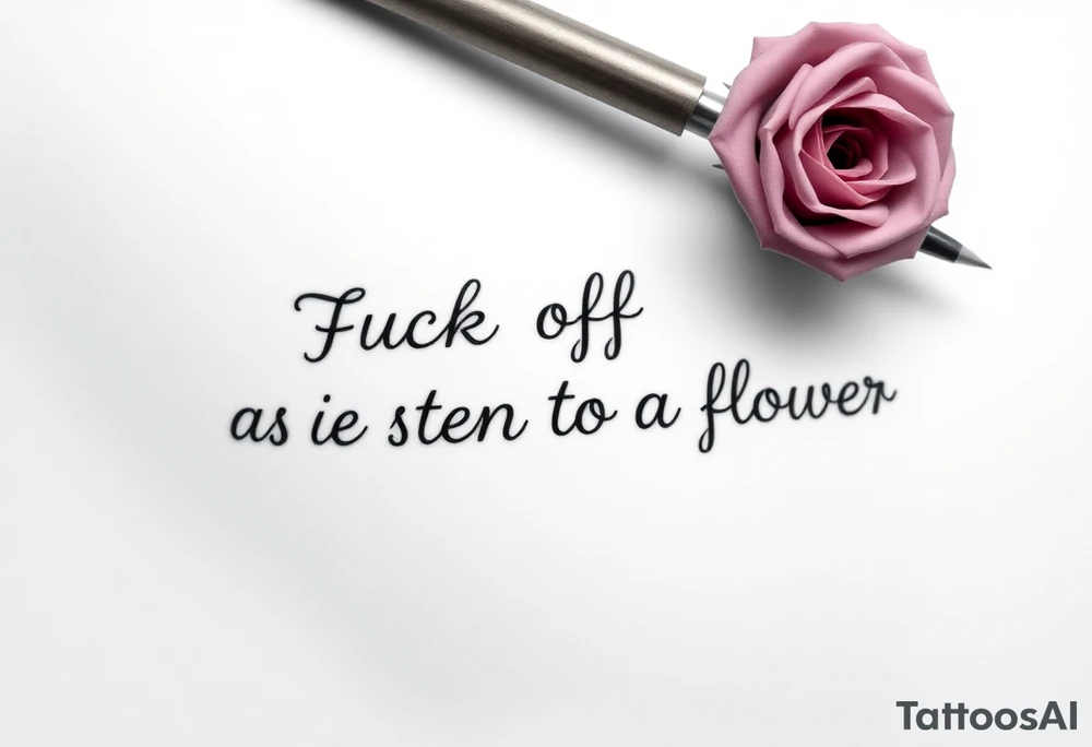 Fuck off as the stem to a flower tattoo idea