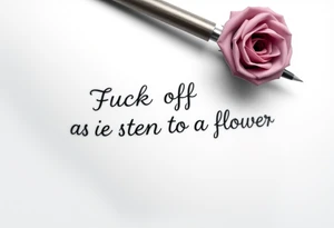 Fuck off as the stem to a flower tattoo idea