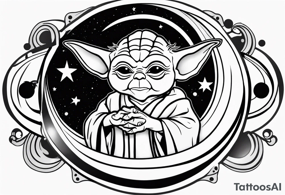 The name yoda with o being a planet tattoo idea