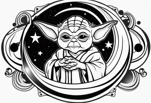 The name yoda with o being a planet tattoo idea