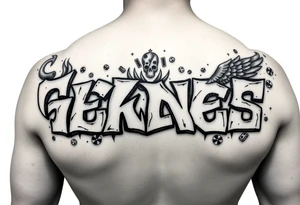 graffiti 3d stone effect make the letters look carved in stone flame and smoke effect add dice, money, cards, skulls, or angel wings arm piece tattoo idea