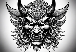 devil samurai mask tattoo idea