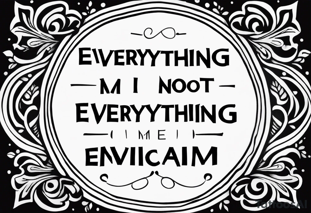 the Words “Everything I’m Not, Made Me Everything I Am” in harmonie font tattoo idea