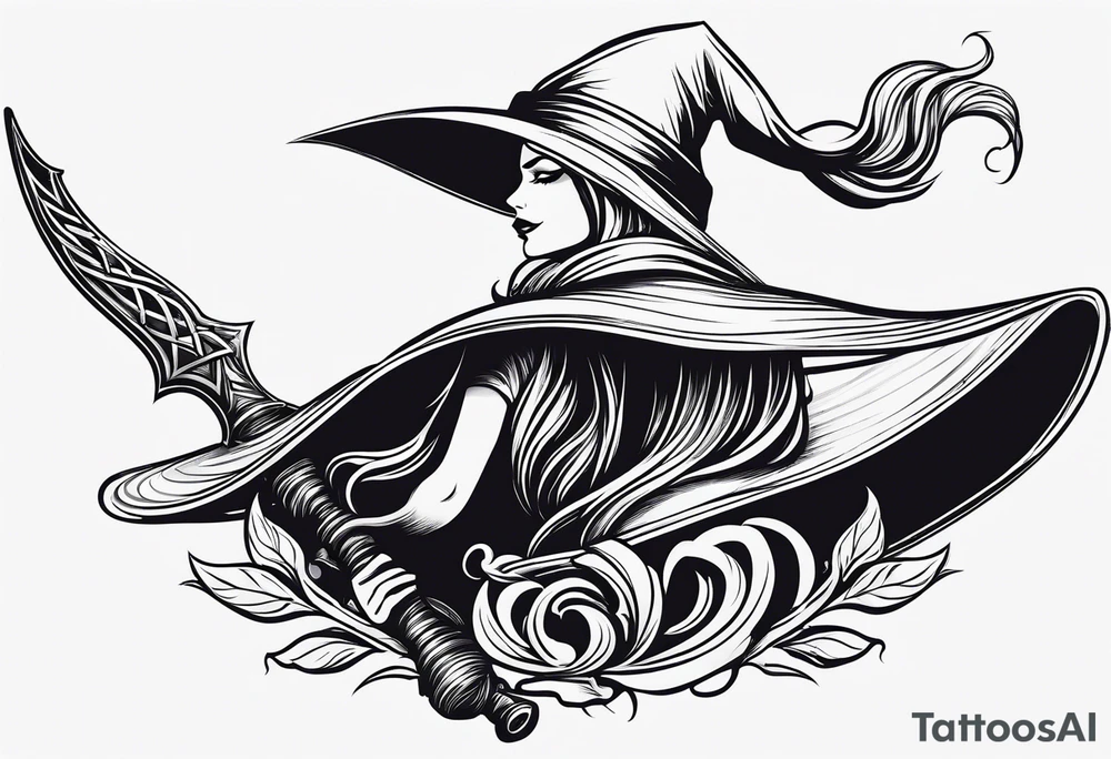 Witch broom tattoo idea