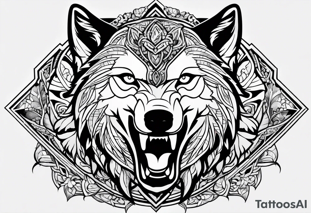 Relic wolf logo tattoo idea