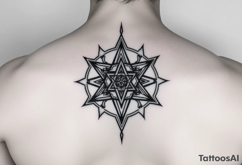 3D merkaba symnol tattoo idea