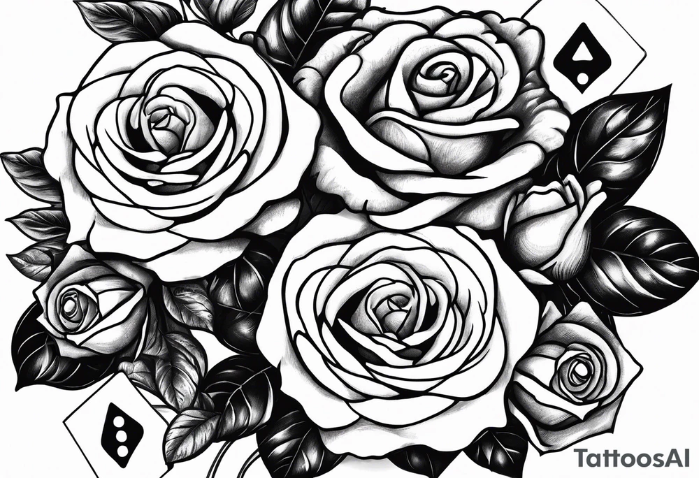 i want my area code 956 and area code 772 with roses and a pair of dices tattoo idea