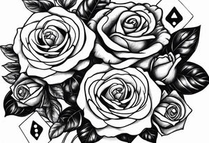 i want my area code 956 and area code 772 with roses and a pair of dices tattoo idea