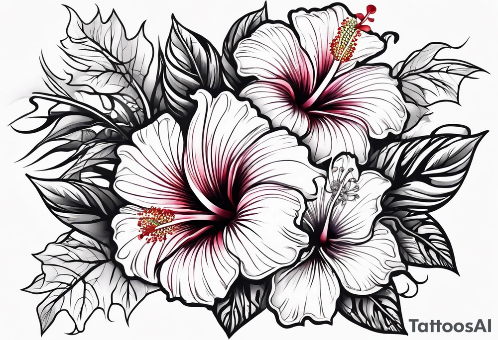 Vines With Hibiscus Flower tattoo idea